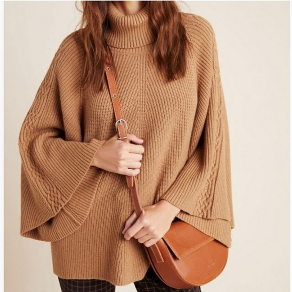 Anthropologie Sweaters - Anthropologie Kali Poncho Turtleneck Sweater SzXSP/SP